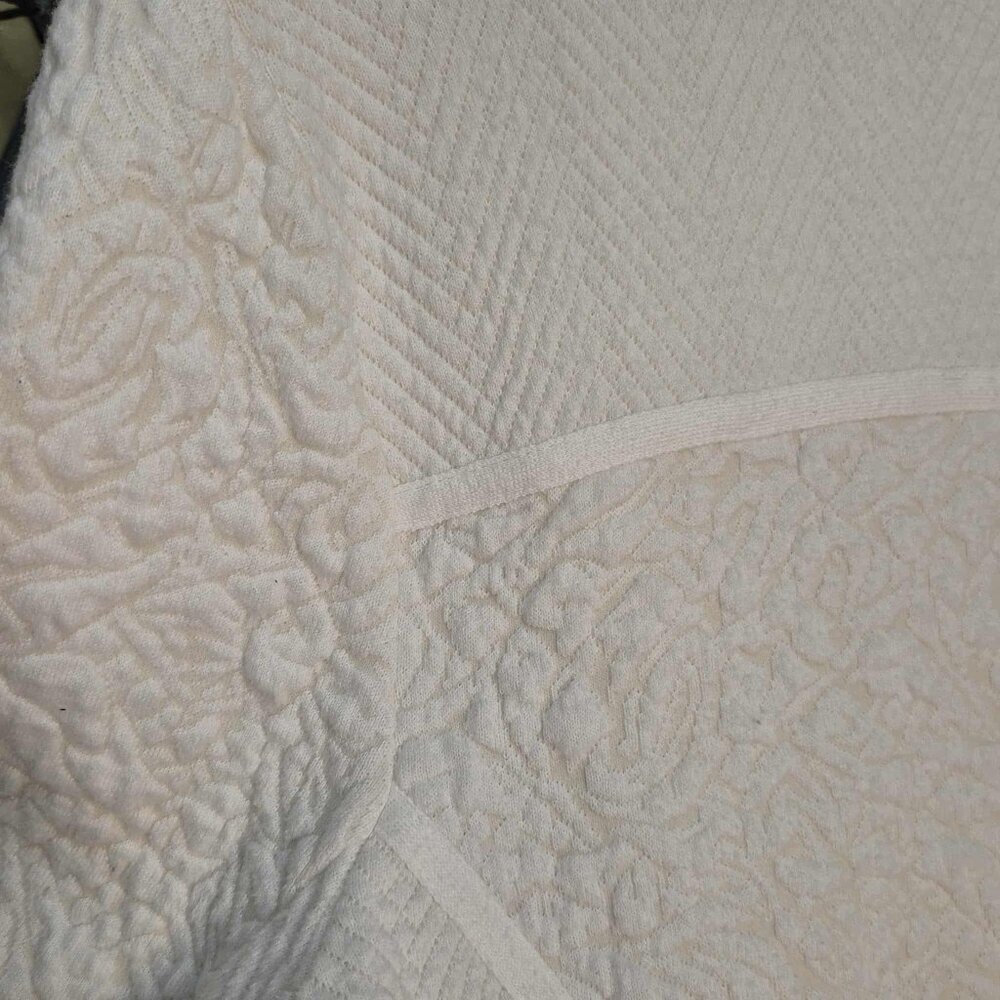 🍄50% ANTHROPOLOGIE White Zip Cardigan sz M - Picture 4 of 8